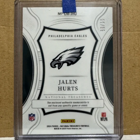 🏈🏆Jalen Hurts "National Treasures Century Materials - 99/99 Insert" Card🏆🏈 - Picture 3 of 6